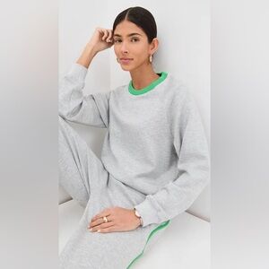 LE BOP Helene Sweatshirt Gray and Green Women's Sz XXL